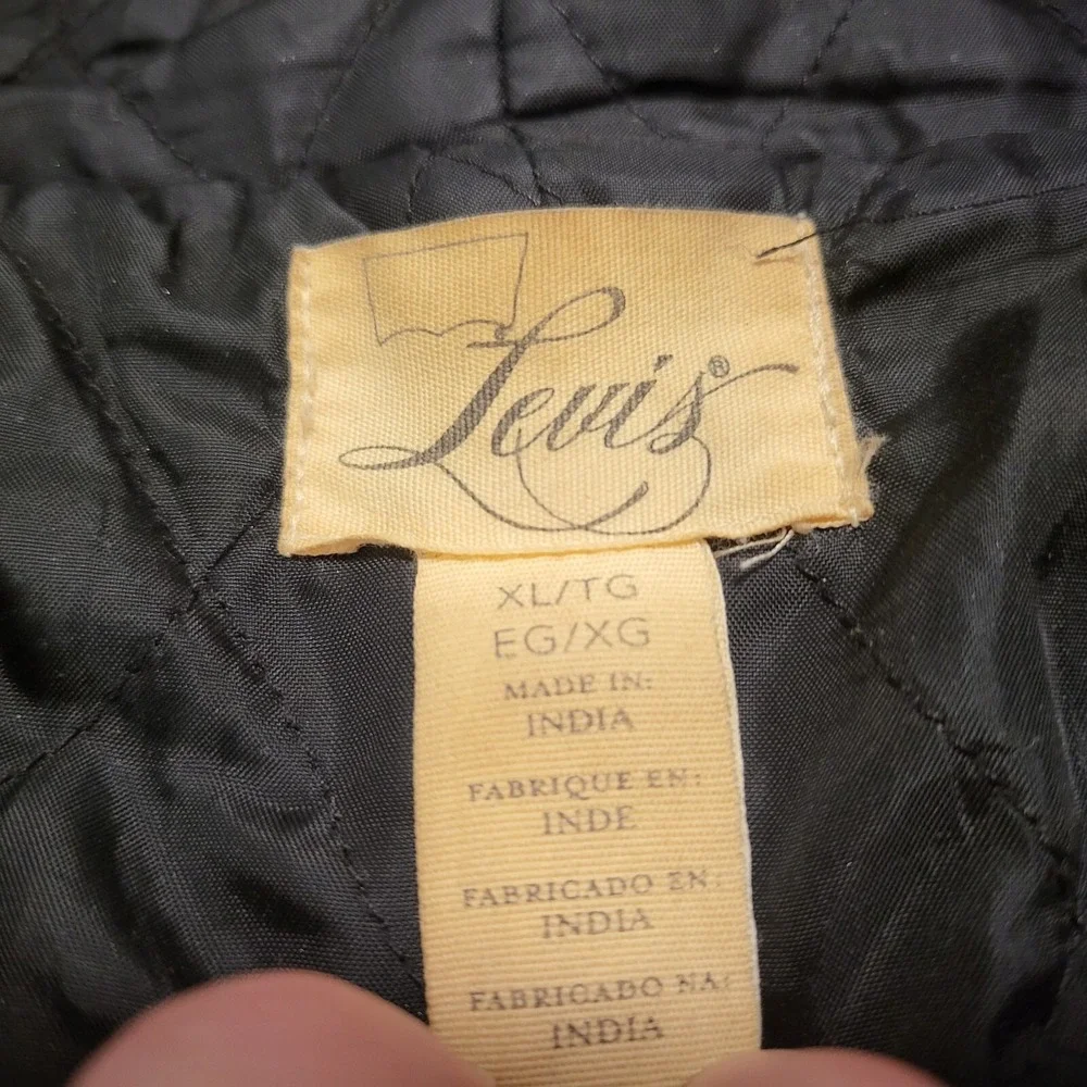 Levis Mens XL Wool Blend Buffalo Quilted Hooded Plaid Jacket Coat VERY RARE - Picture 6 of 16